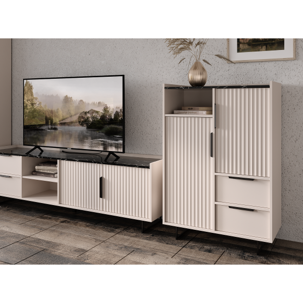Комод Фреско KOM2D2S кашемир / темный мрамор ВМК (БРВ) Украина